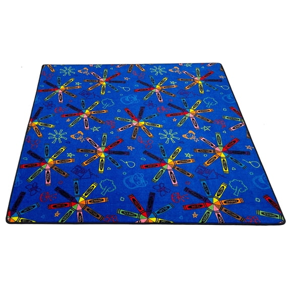 KidCarpet.com Crayon Scribbles Childrens Rug 6' x 9' Multicolored Nylon Area Rug for Kids | Carpet for Kids Bedroom Playroom Nursery Décor