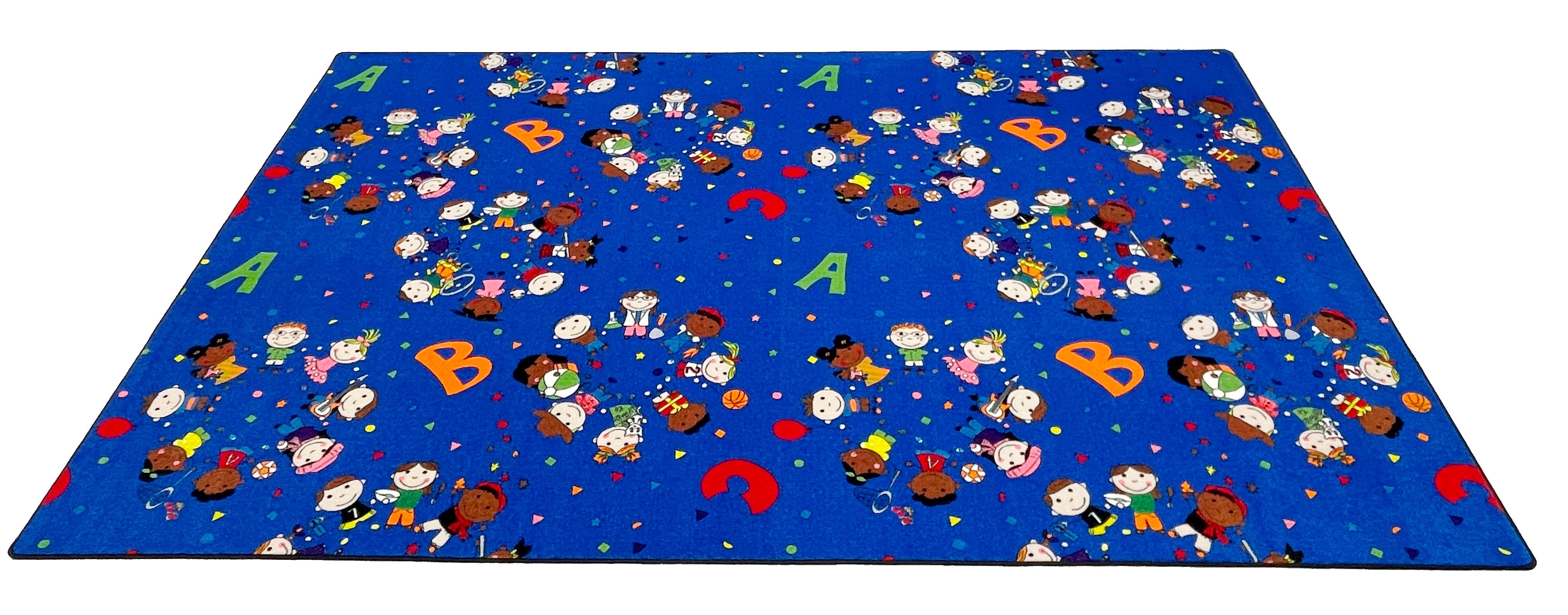 KidCarpet.com We're All Friends Preschool Rug, 4' x 6', Multicolored ...