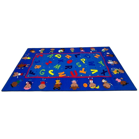 KidCarpet.com Friends Together Friendship Classroom Rug, 6' x 8'6" Rectangle, Multicolored Kids Play Rug Alphabet Nursery Area Rug | Educational Learning Rug for Children's Classroom