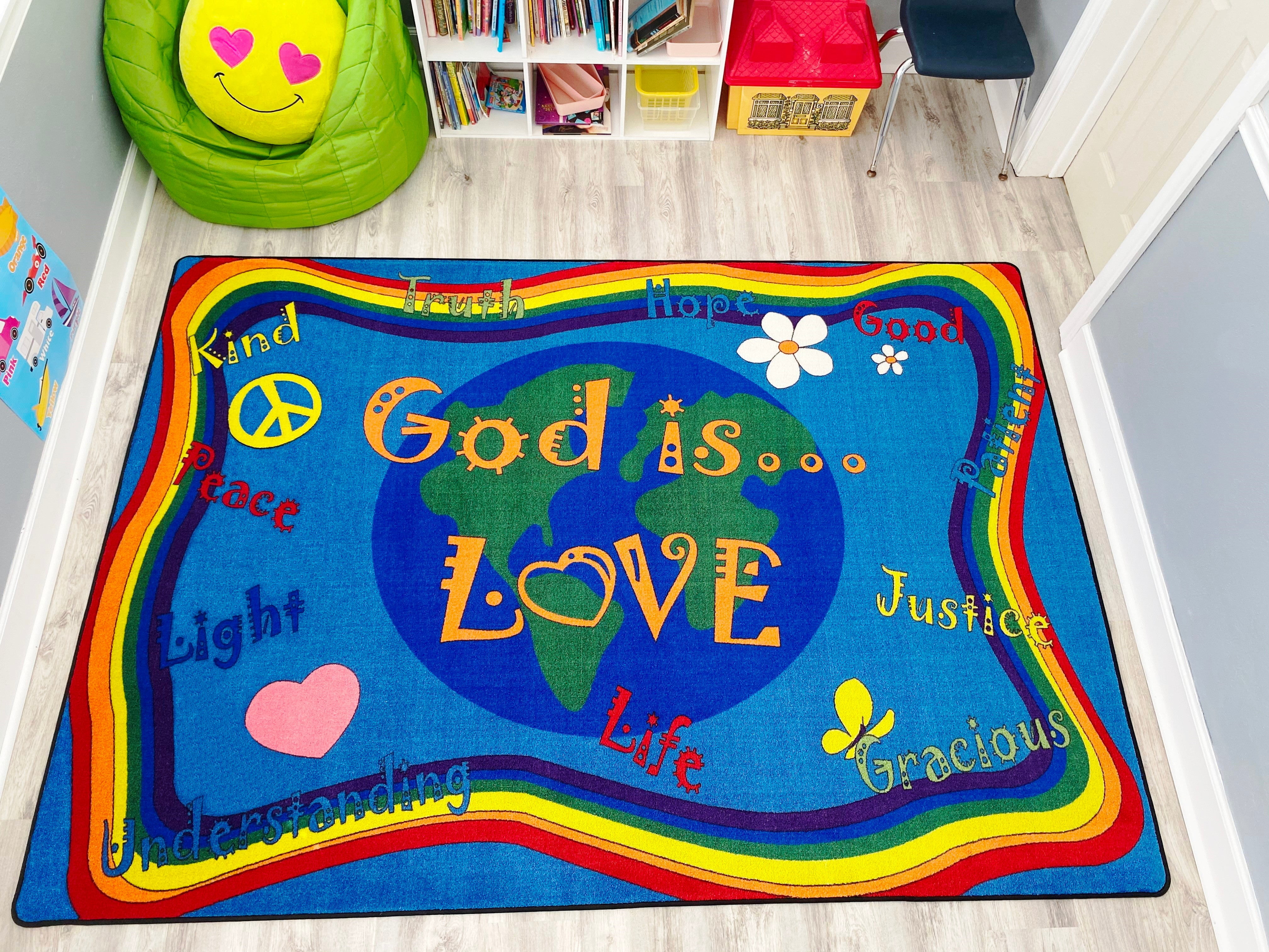 KidCarpet.com God is Love School Rug, 6' x 8'6