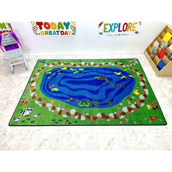 KidCarpet.com Nature All Around Us Daycare Rug, 7'6" x 12' Rectangle Children's Fun Area Nursery Rugs | Kids Rug for Playroom | Educational Area Rug for Kids Bedroom Living Room Classroom