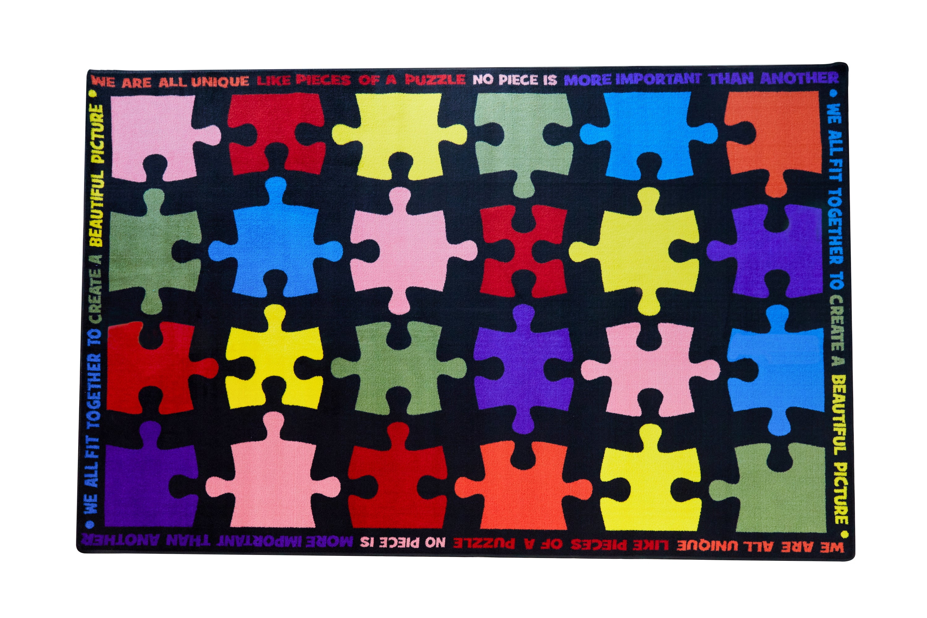 KidCarpet.com Pieces of The Puzzle Classroom Seating Rug 7'6