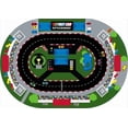 thumbnail image 1 of KidCarpet.com Raceway Rug 4' x 6' Oval, Educational Kids Car Rug for Nursery, Classroom, Playroom, Bedroom, Daycare Floor, 1 of 4