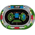 thumbnail image 1 of KidCarpet.com Raceway Rug 4' x 6' Oval, Educational Kids Car Rug for Nursery, Classroom, Playroom, Bedroom, Daycare Floor, 1 of 4