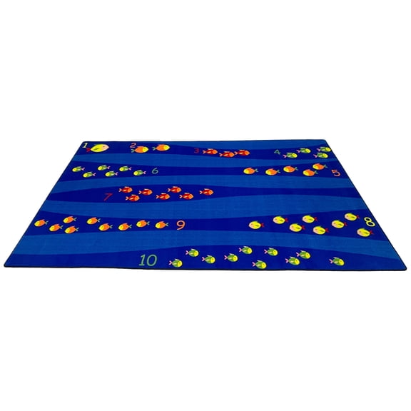 KidCarpet.com School of Fish Classroom Rug, 4' x 6' Rectangle Educational Rug for School Classroom, Kids Play Rug for Learning Numbers Area Rug for Kids | Rugs for Bedroom Playroom