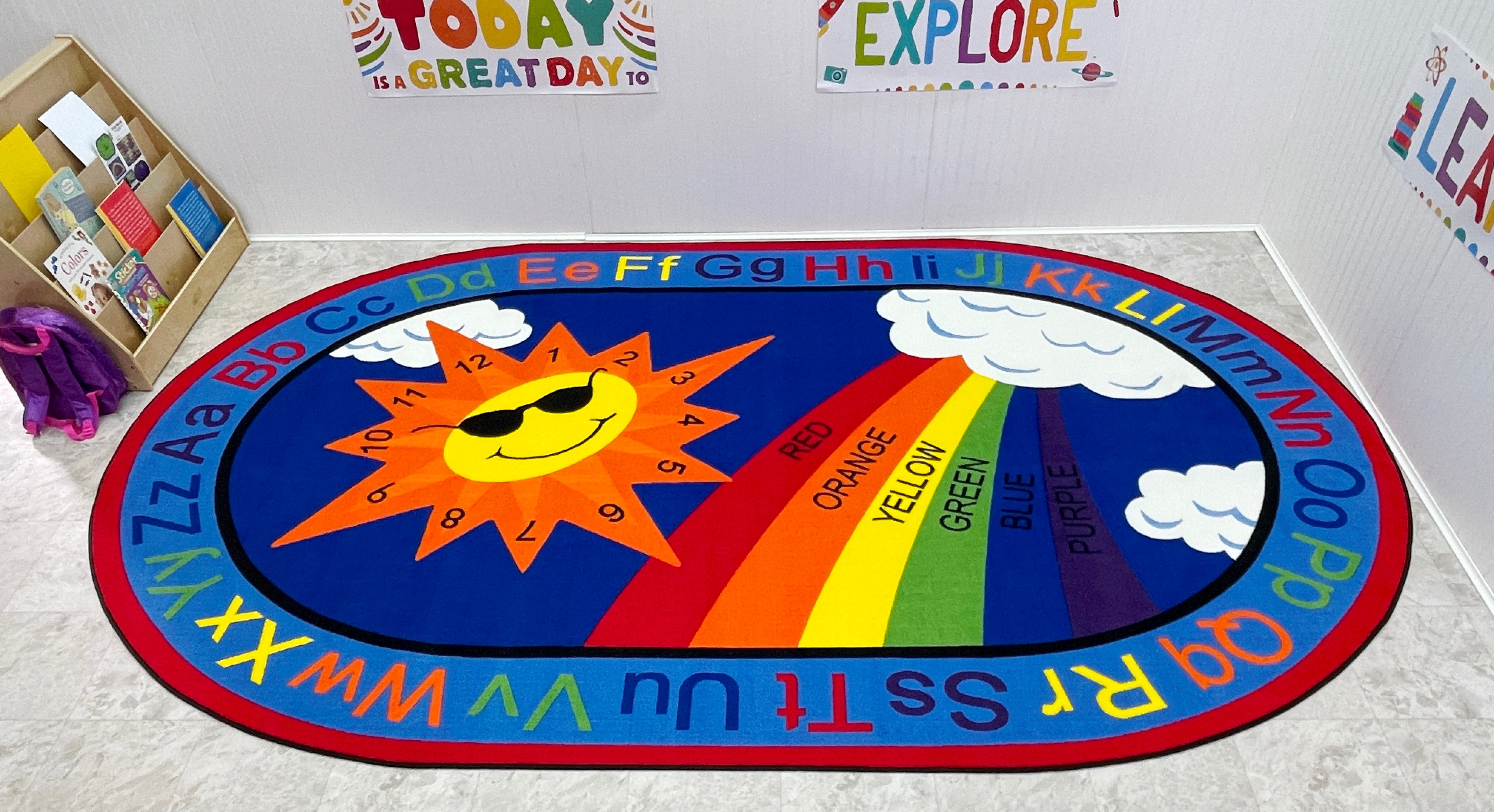 Numbered Classroom Rug KidCarpet.com Sky's The Limit Classroom Rug 6' x 8'6 Oval Kid ...