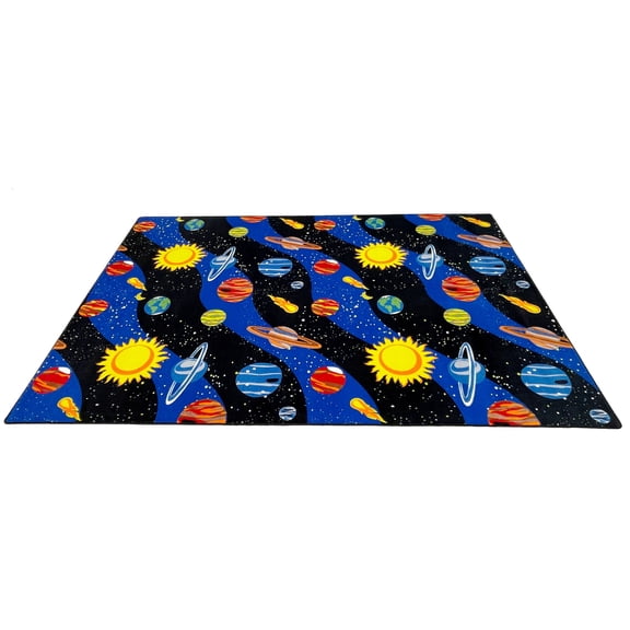 KidCarpet.com Solar System Planet Rug 4' x 6'', Multicolored Space Rugs for Kids Bedroom Educational Learning Rug for Living Room Bedroom Indoor Universe Solar System Planet Theme Carpets