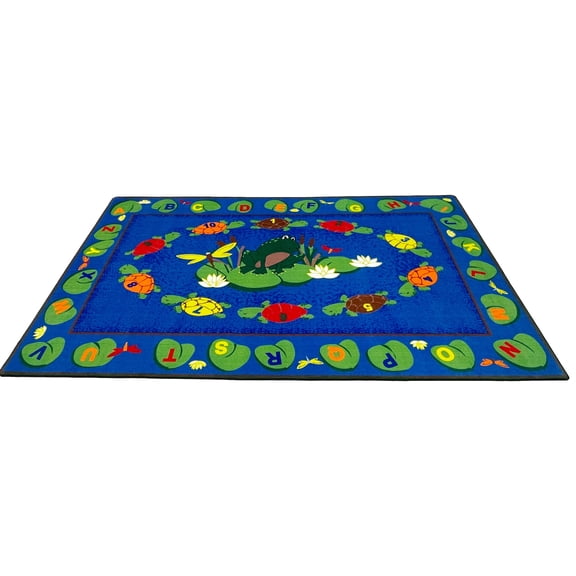 KidCarpet.com Turtle Circle Time Preschool Rug, 6' x 8'6" Rectangle, ABC Alphabet & Numbers Educational Learning Area Rugs for Kids | KidCarpet.com for Children Bedroom Playroom Nursery Room Decor