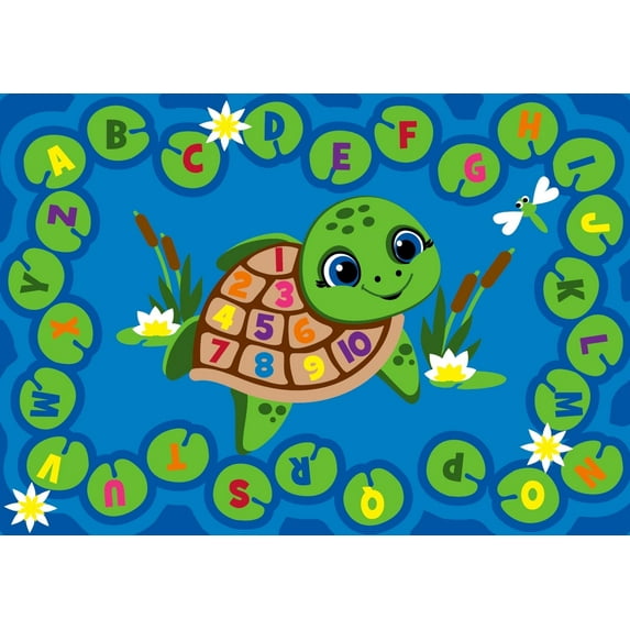 KidCarpet.com Turtle Pond Circle Time Rug 6' x 8'6" Rectangle