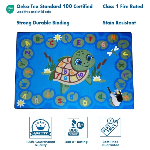 KidCarpet.com Turtle Pond Circle Time Rug 7'6"x 12' Rectangle