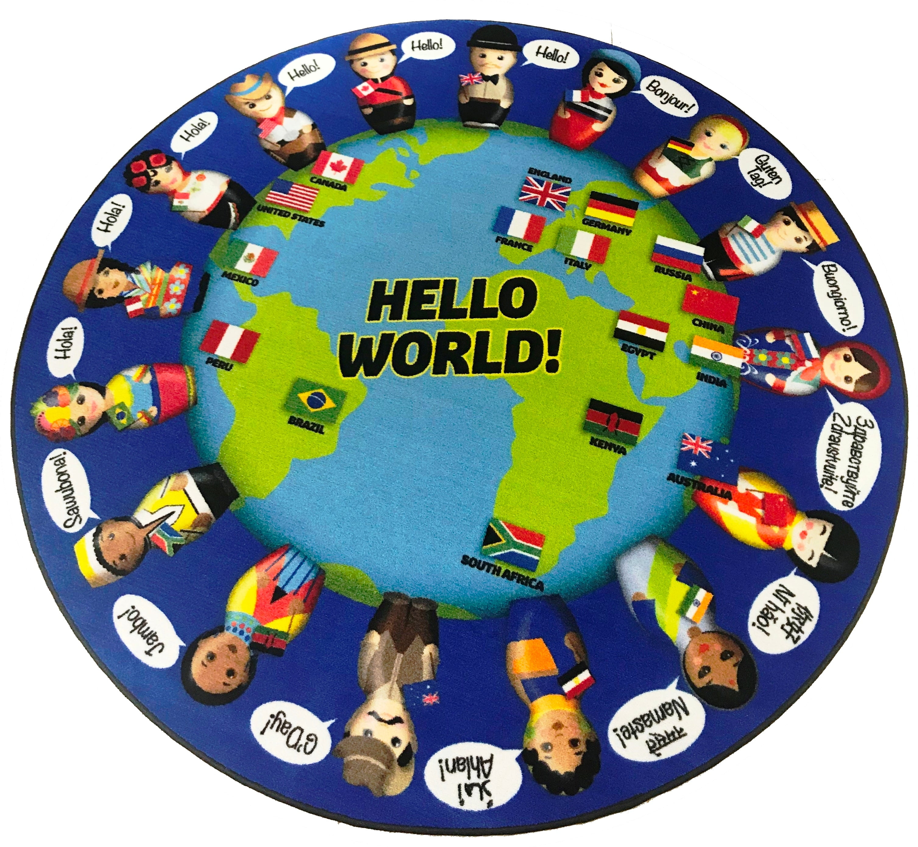 Greetings Rug KidCarpet.com World Greeting Children's Rug, 6' Round - Walmart.com