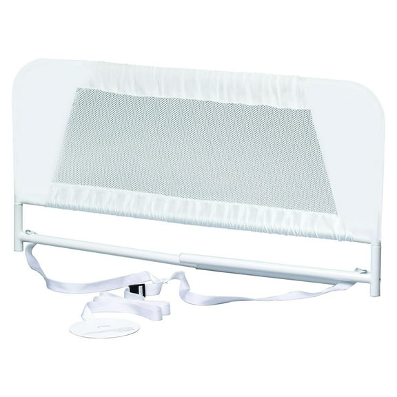 KidCo BR103 - Convertible Mesh and Steel Telescopic Toddler Crib Bed Rail Guard for Infants and Toddlers, Quick Assembly, 14 x 33 inches, White
