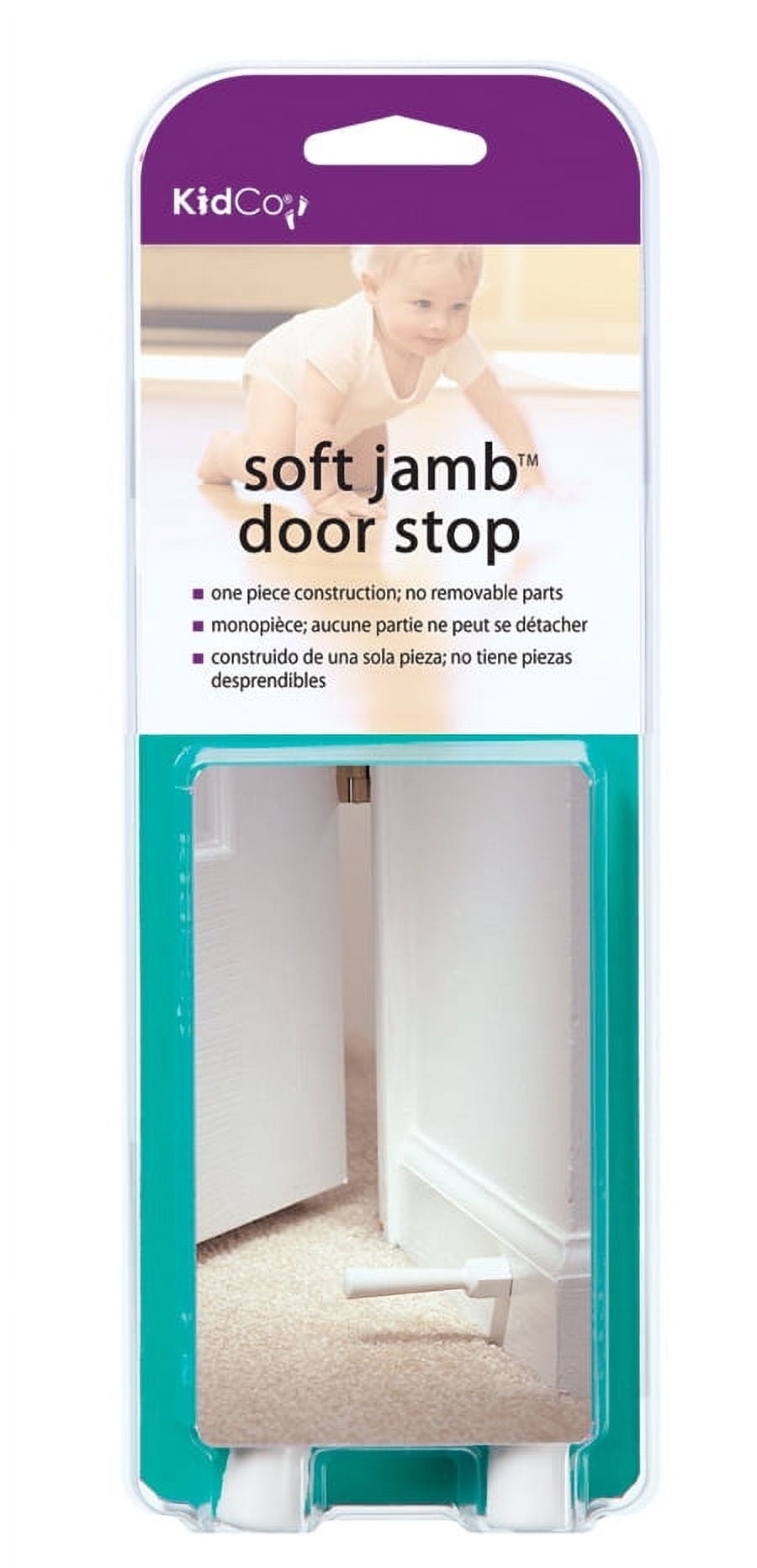 KidCo Child Safety Soft Jamb Door Stop for Child Safety, White