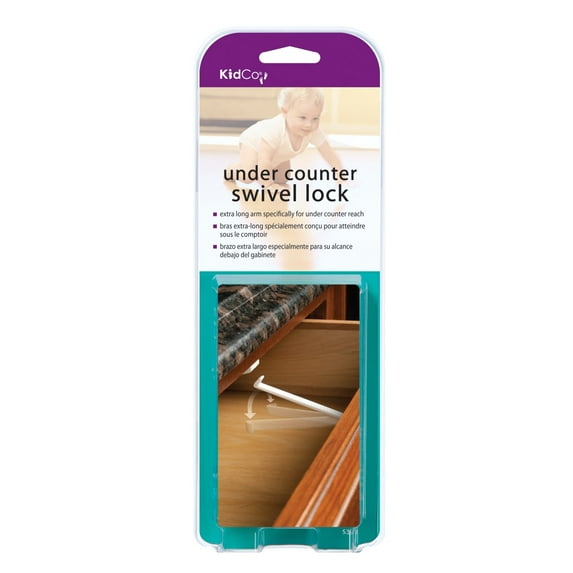 KidCo Child Safety Under Counter Swivel Lock, 4-Pack, White