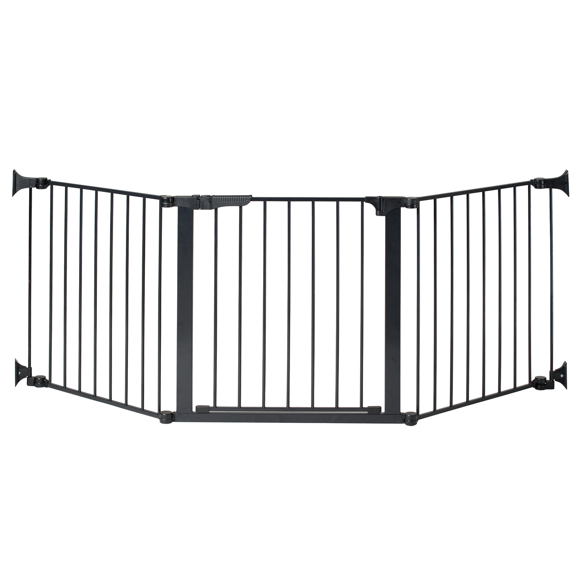Black Metal Freestanding Auto-Close Baby Gate
