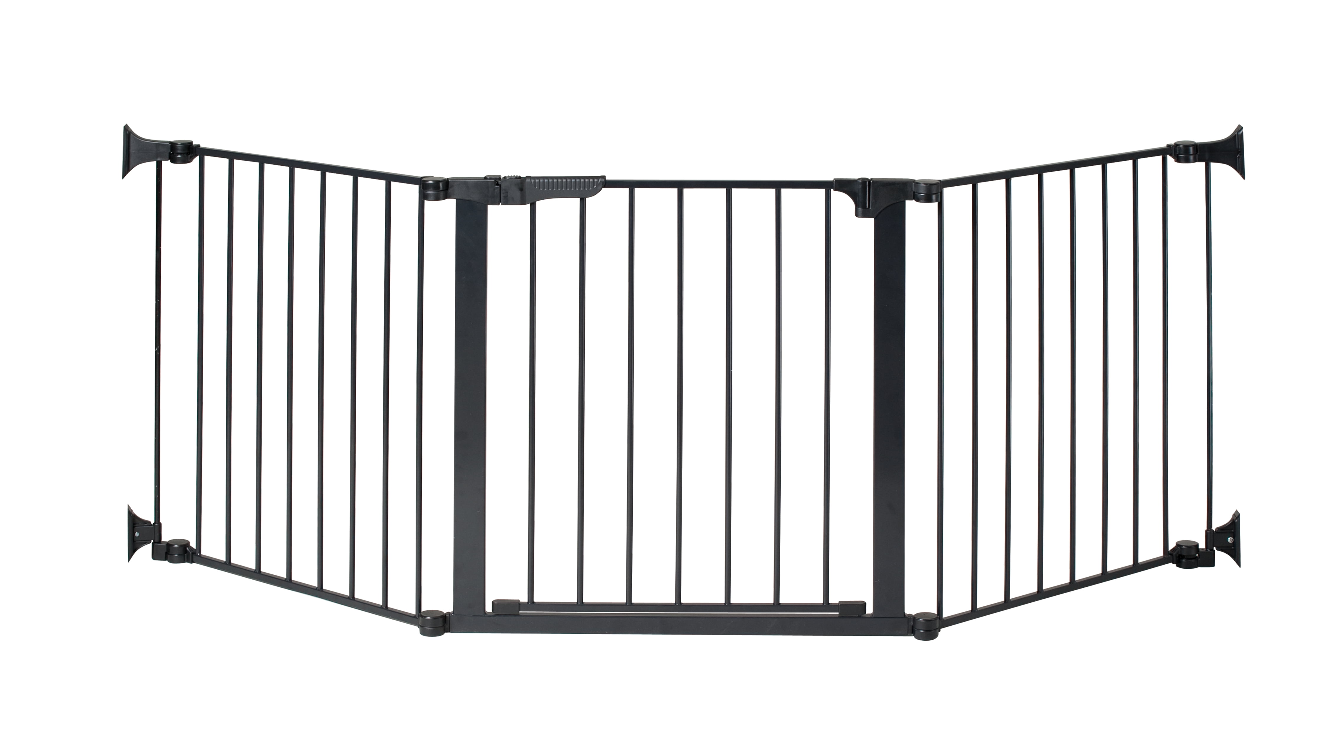 Black Metal Freestanding Auto-Close Baby Gate