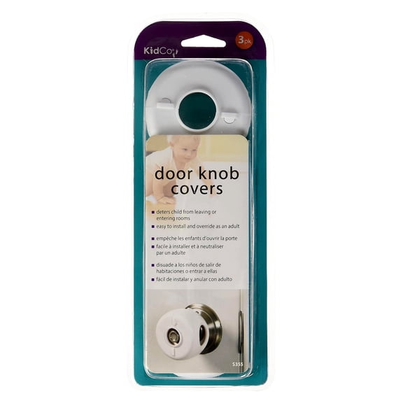 KidCo Door Knob Covers for Child Safety, White, 3 Count, Plastic