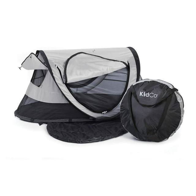 KidCo PeaPod Plus Portable Mesh Toddler Travel Bed, & Storage Bag, Midnight