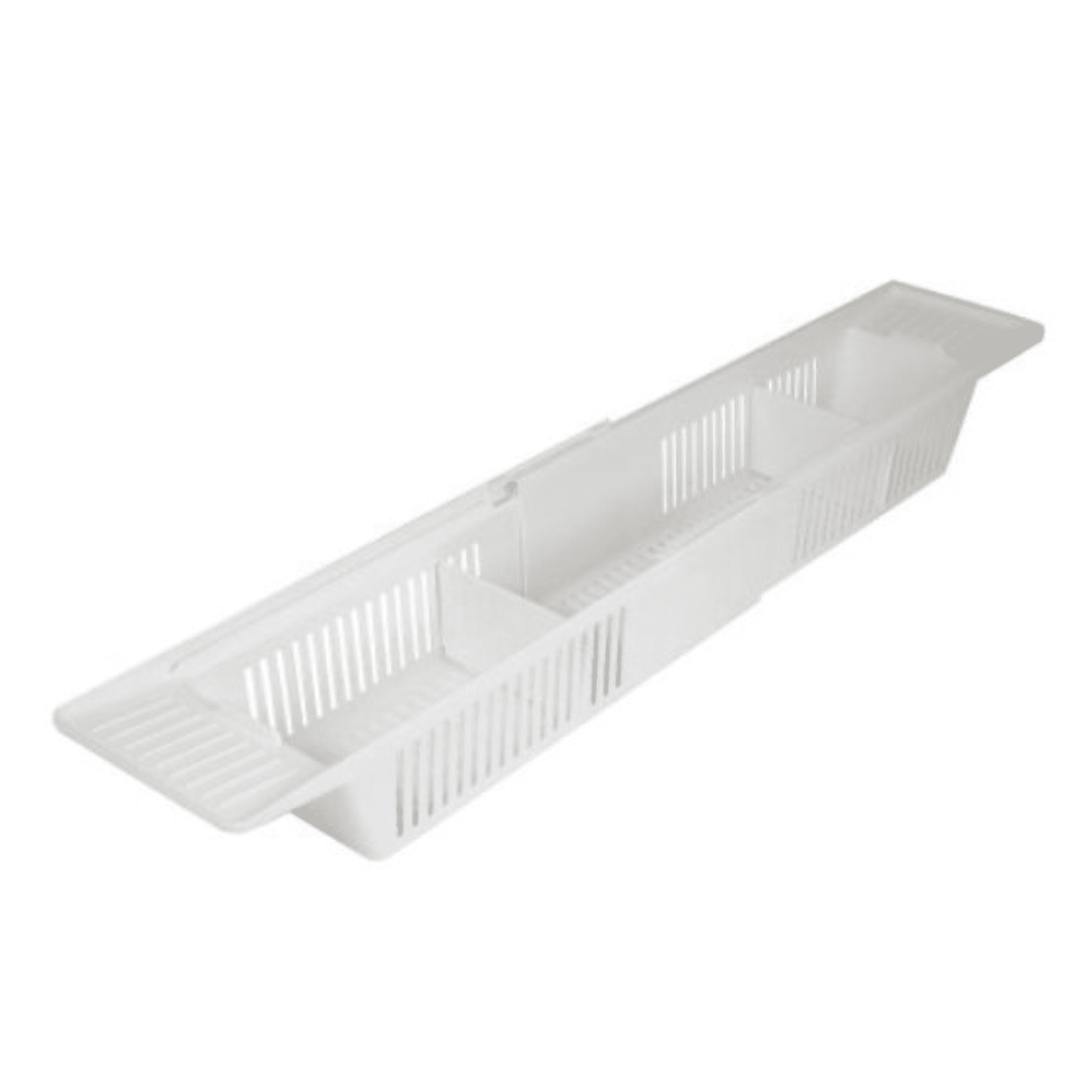 Adjustable White Plastic Bath Tub Storage Basket with Dividers