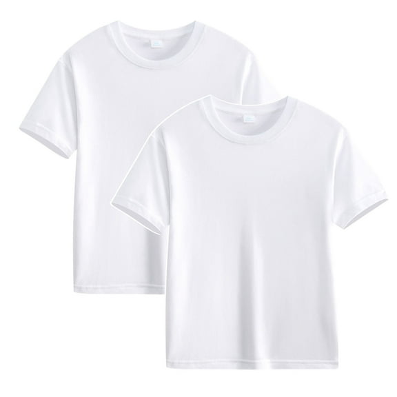 KidGT 2pcs/5pcs Boys Girls Kids Teens T Shirts Short Sleeve Tee Shirts Athletic Tops,1# White,2 Years