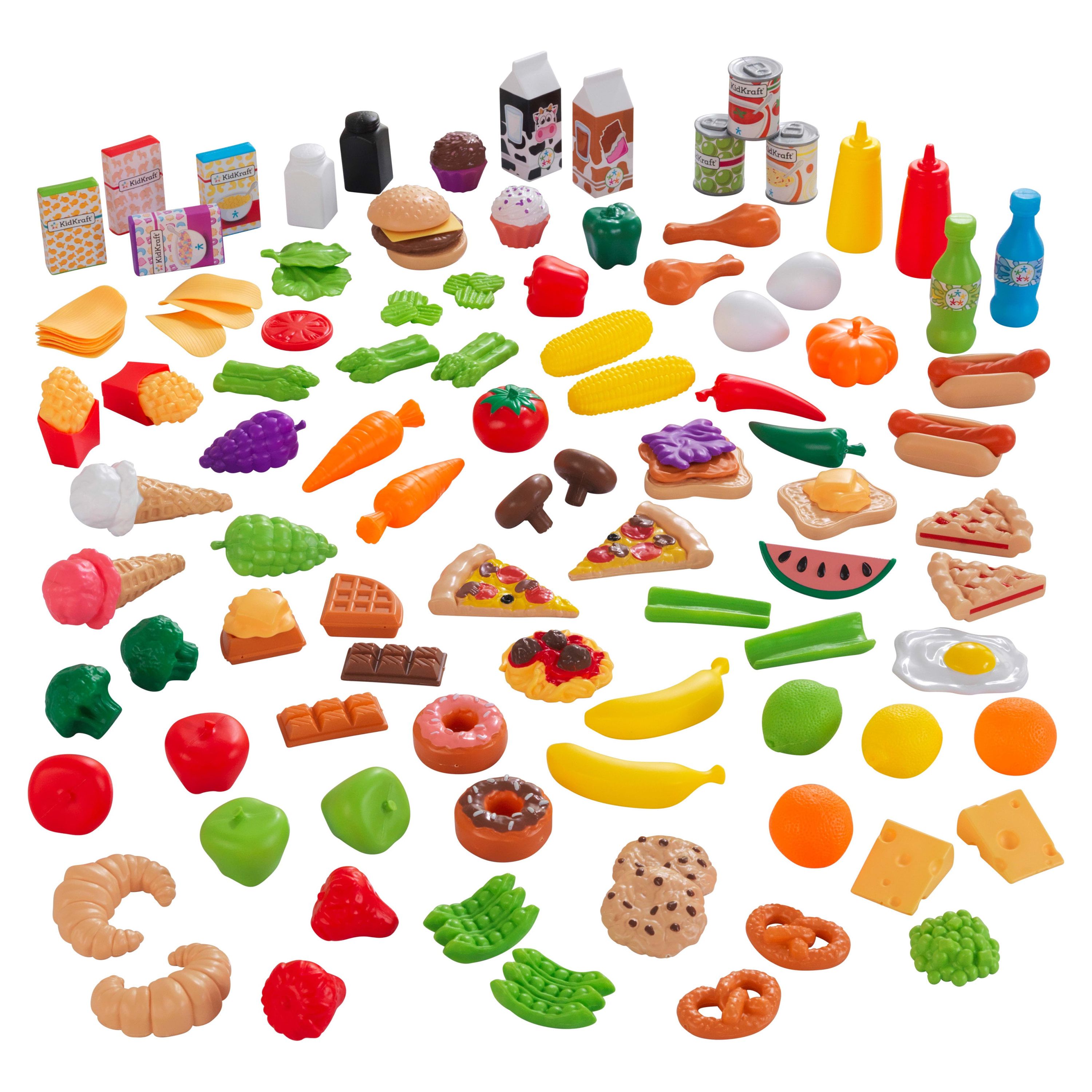 KidKraft 115-Piece Deluxe Tasty Treats Play Food Set, Plastic Grocery and Pantry Items - image 1 of 6