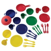 KidKraft 27-pc Primary Colored Cookware Set, Plastic Dishes & Utensils for Play Kitchens