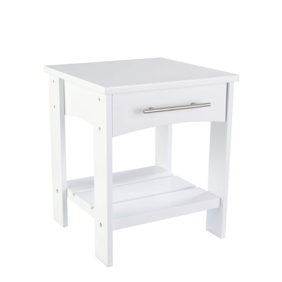 KidKraft Addison Wooden Bed Side Table with 1 Drawer, White