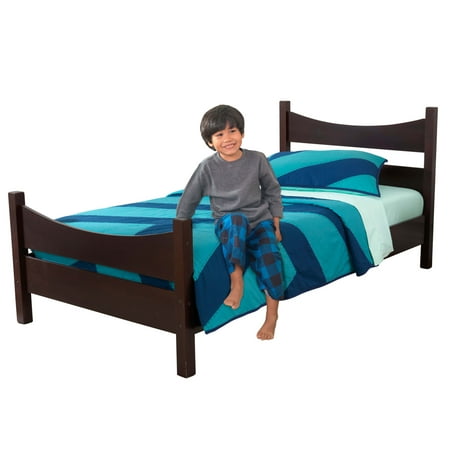 KidKraft Addison Wooden Twin-Size Bed for Children, Espresso