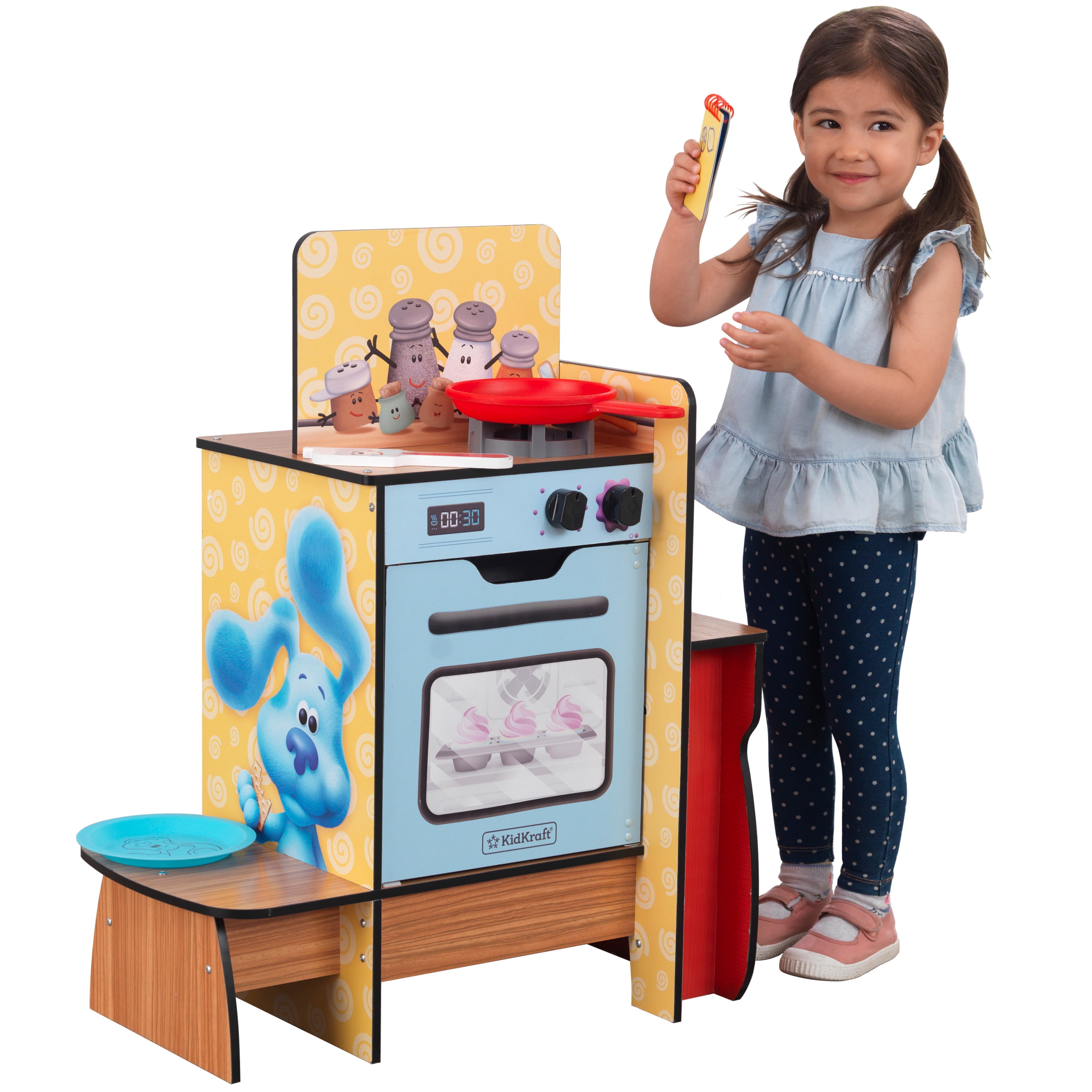 KidKraft Blue's Clues & You! Cooking-Up-Clues Wooden Play Kitchen & Handy Dandy Notebook