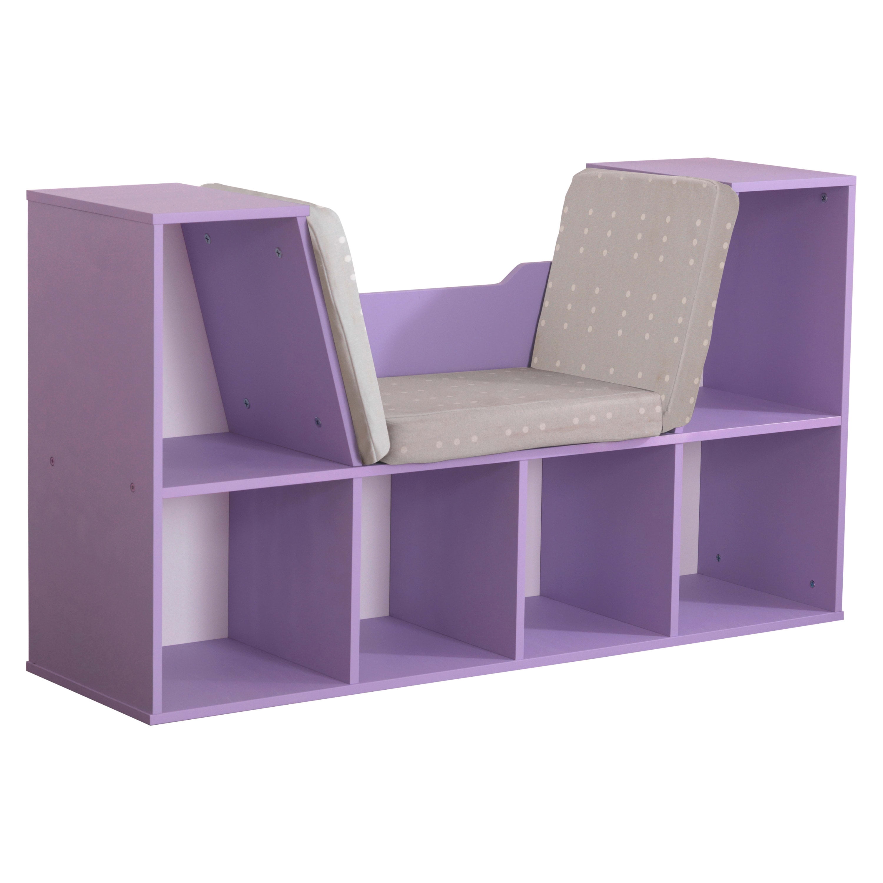 KidKraft Bookcase with Reading Nook, 6 Shelves, Lavender