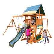 KidKraft Brightside Wooden Swing Set with Monkey Bars