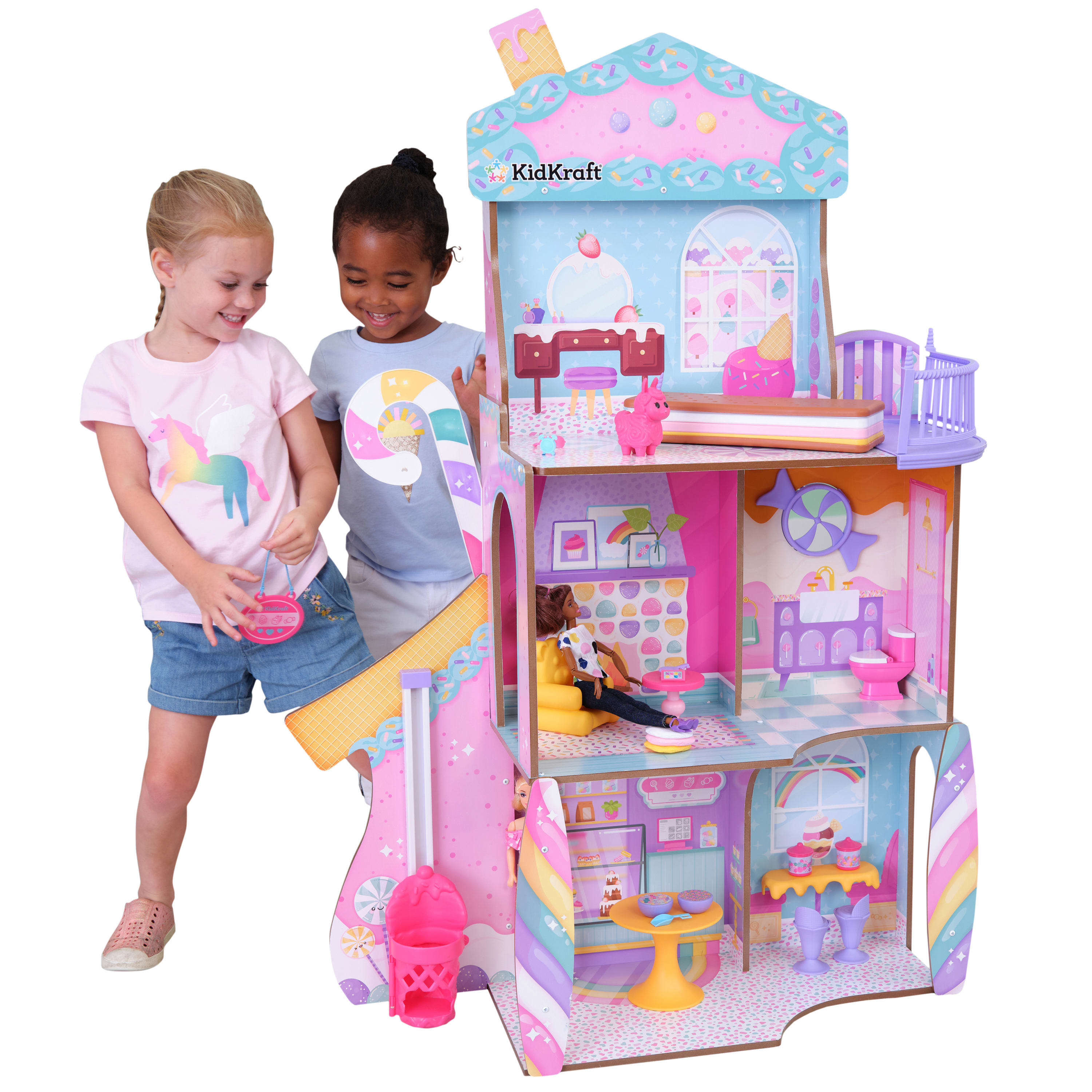 KidKraft Candy Castle Wooden Dollhouse with 28 Accessories, Ages 4 & up - image 1 of 12