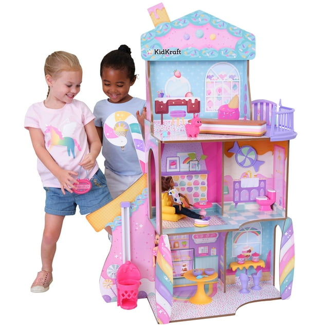 KidKraft Candy Castle Wooden Dollhouse with 28 Accessories, Ages 4 & up