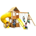 KidKraft Castlewood Wooden Swing Set / Playset with Clubhouse, Mailbox