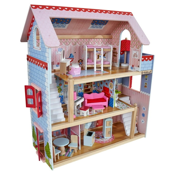 KidKraft Chelsea Doll Cottage Wooden Dollhouse with 16 Accessories, for 5-Inch Dolls
