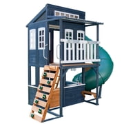 Cozy Escape Wooden Outdoor Two-Story Playhouse, Navy