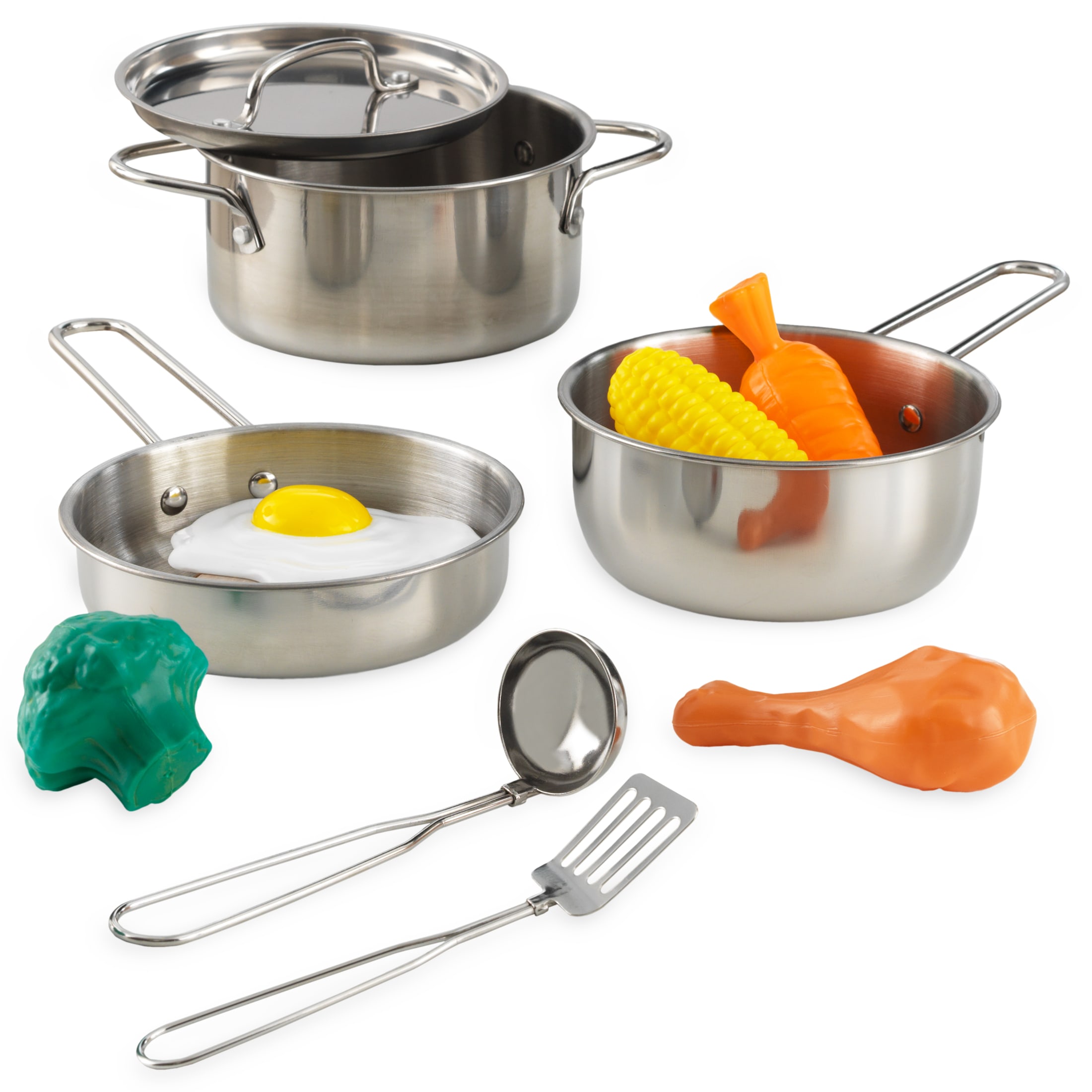 KidKraft Deluxe Cookware Metal Play Set with 11 Pieces of Play Food - image 1 of 5