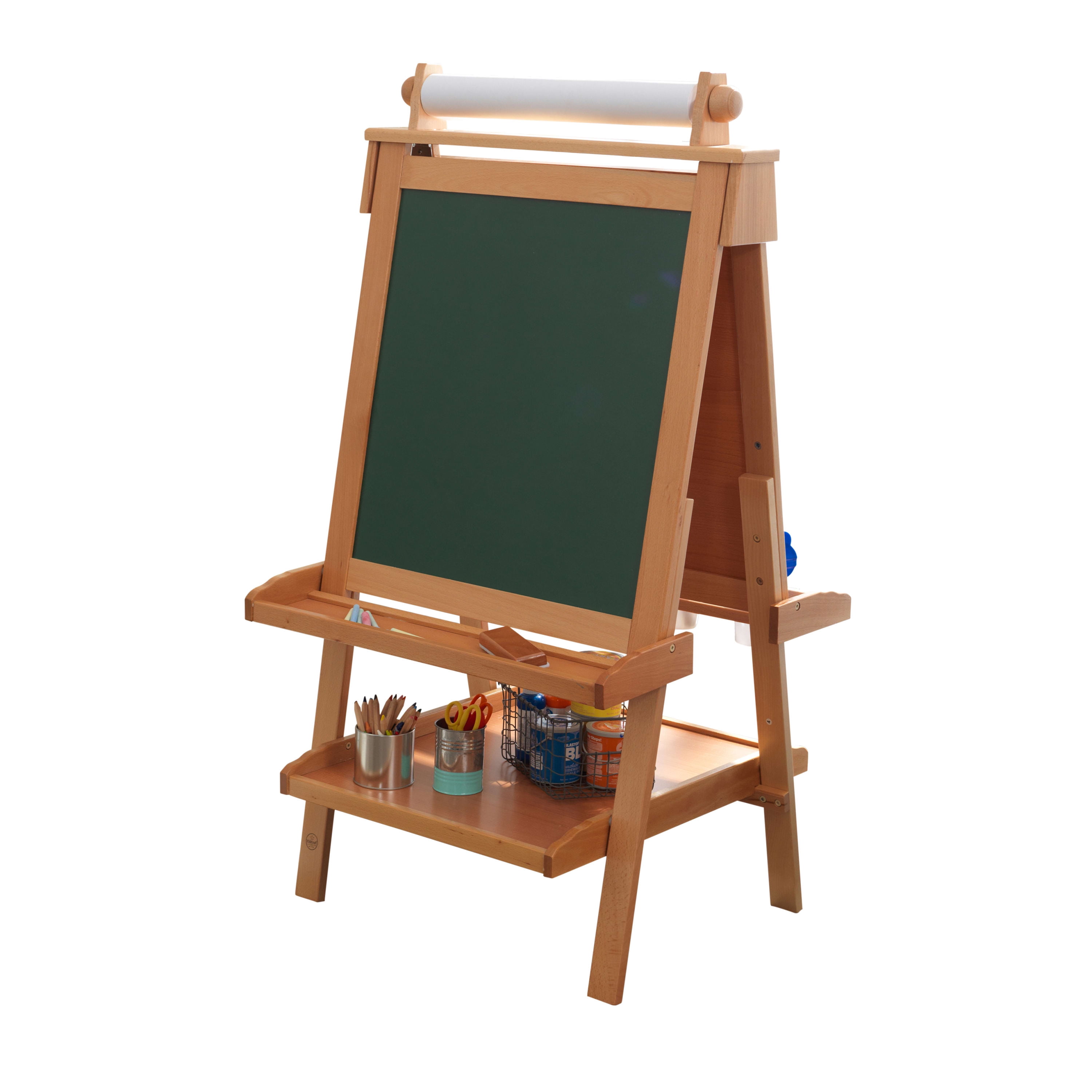 White Deluxe Wood Easel set for kids - Bumble Bubs