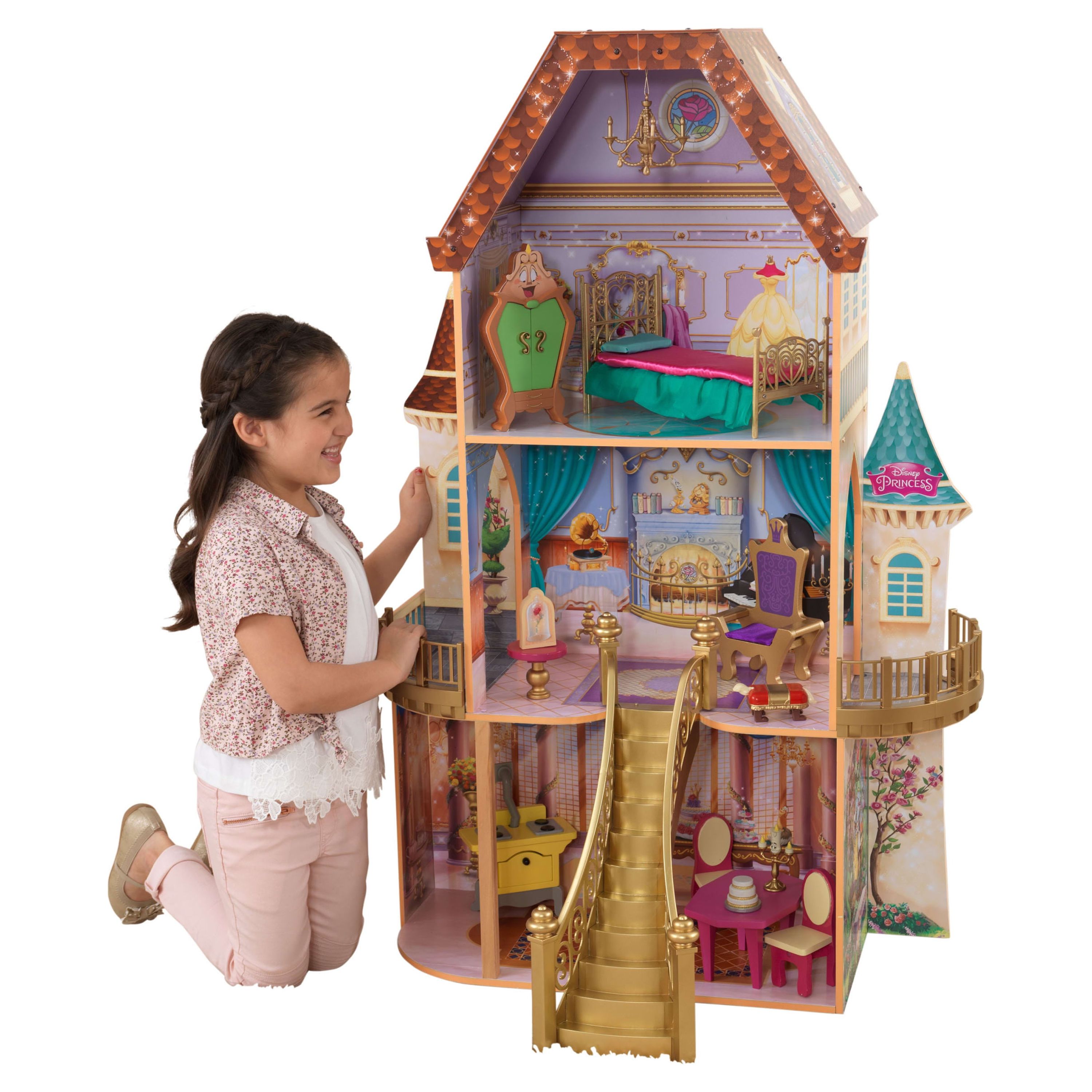 KidKraft Disney Princess Belle Enchanted Wooden Dollhouse - image 1 of 17
