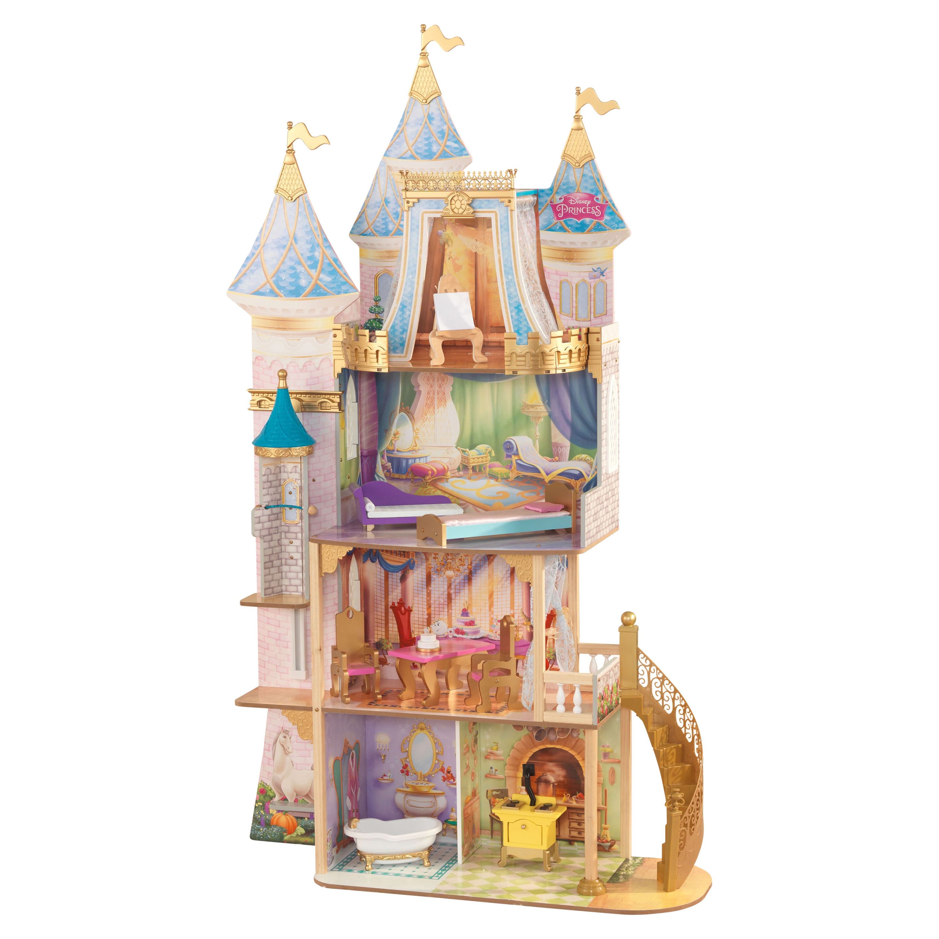 KidKraft Disney Princess Royal Celebration Wooden Castle Dollhouse with 10 Accessories - image 1 of 10