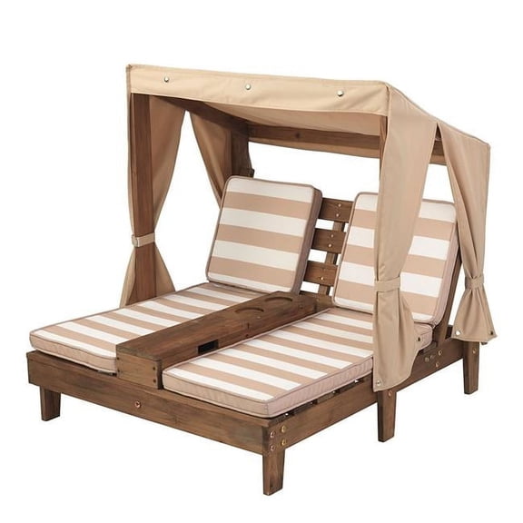 KidKraft Double Chaise Lounge with Oatmeal Cup Holders