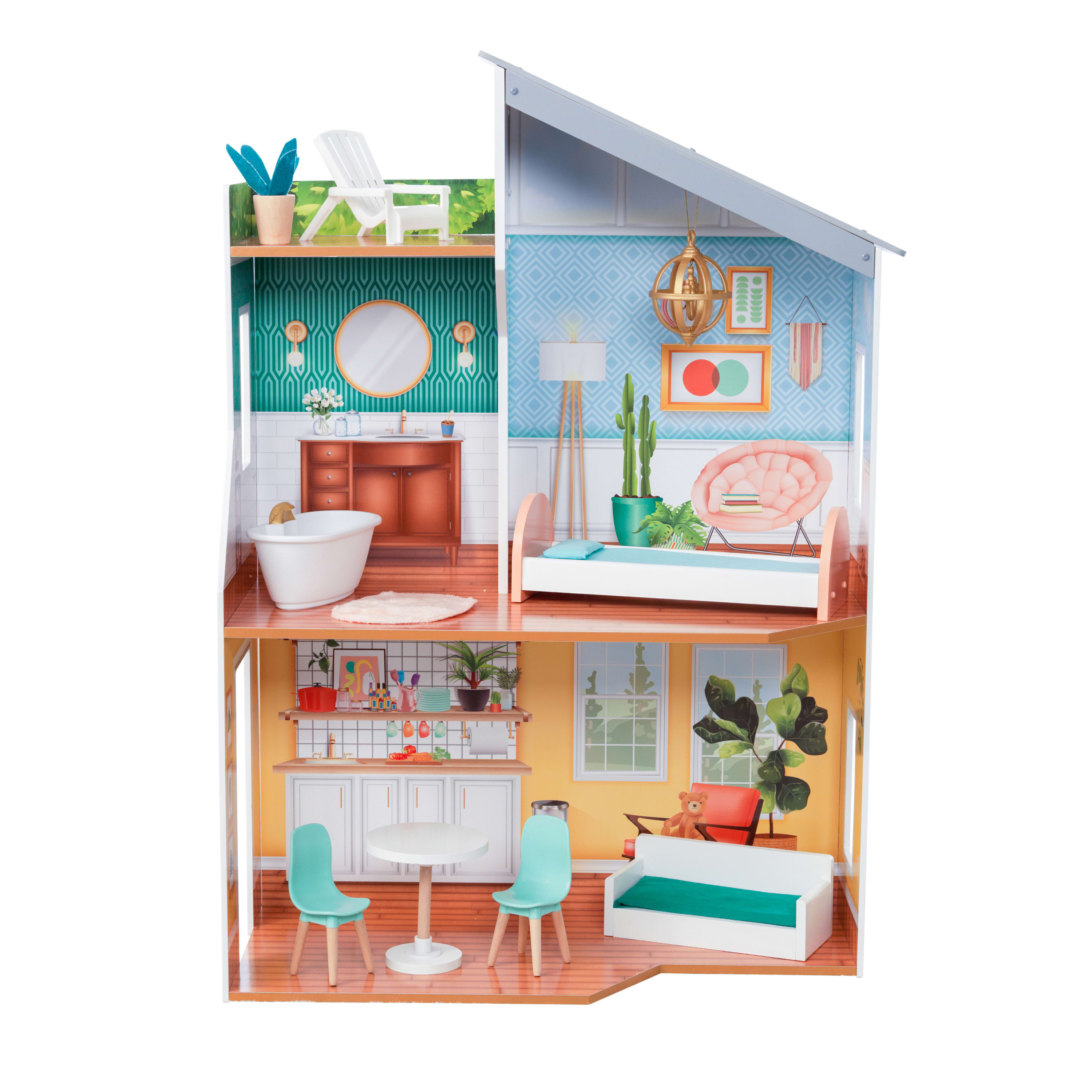 KidKraft Emily Wooden Dollhouse with 10 Accessories Included - image 1 of 8