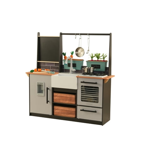 KidKraft Wooden Farm to Table Play Kitchen with EZ Kraft Assembly™, Lights & Sounds, Ice Maker and 17 Accessories