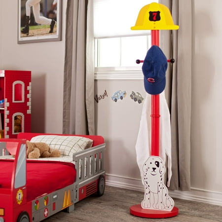 KidKraft Firetruck Wooden Standing Coat Rack - 76022