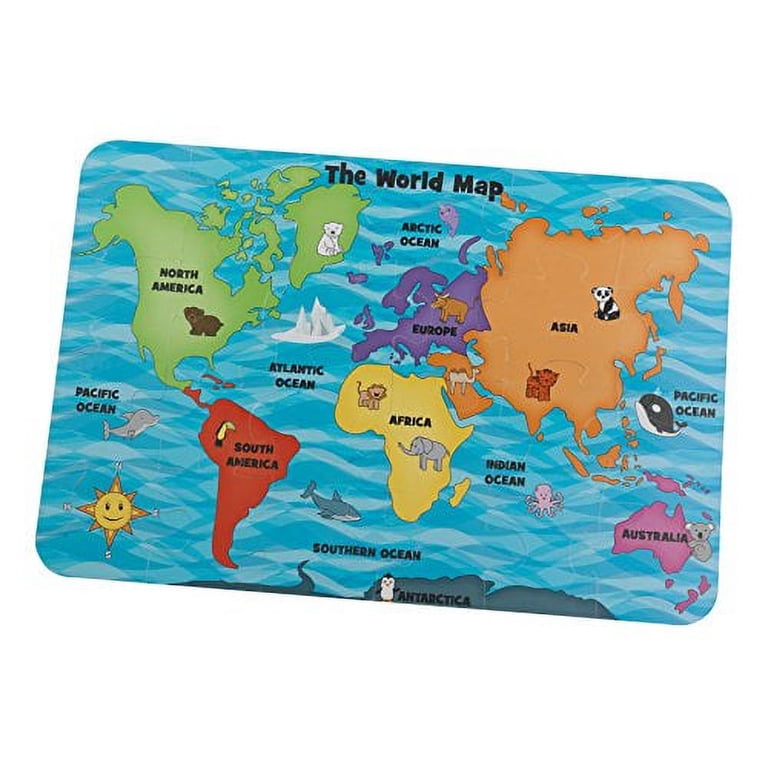 KidKraft: Floor Puzzle - Map of the World - Walmart.com