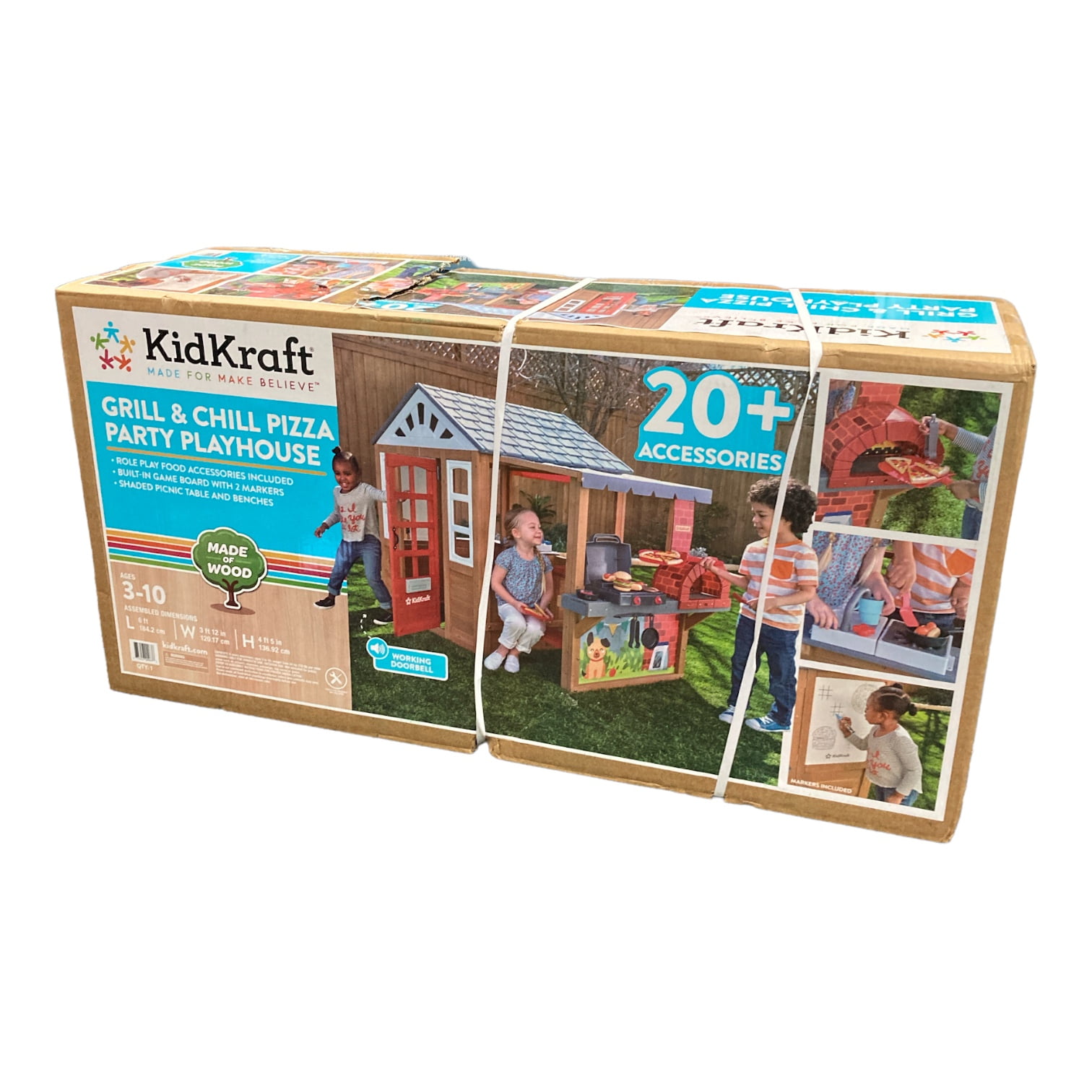 KidKraft Grill Chill Pizza Party Wooden Outdoor Playhouse (74