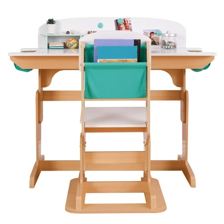 KidKraft Grow Together™ Pocket Adjustable Desk with Hutch and Chair – Natural
