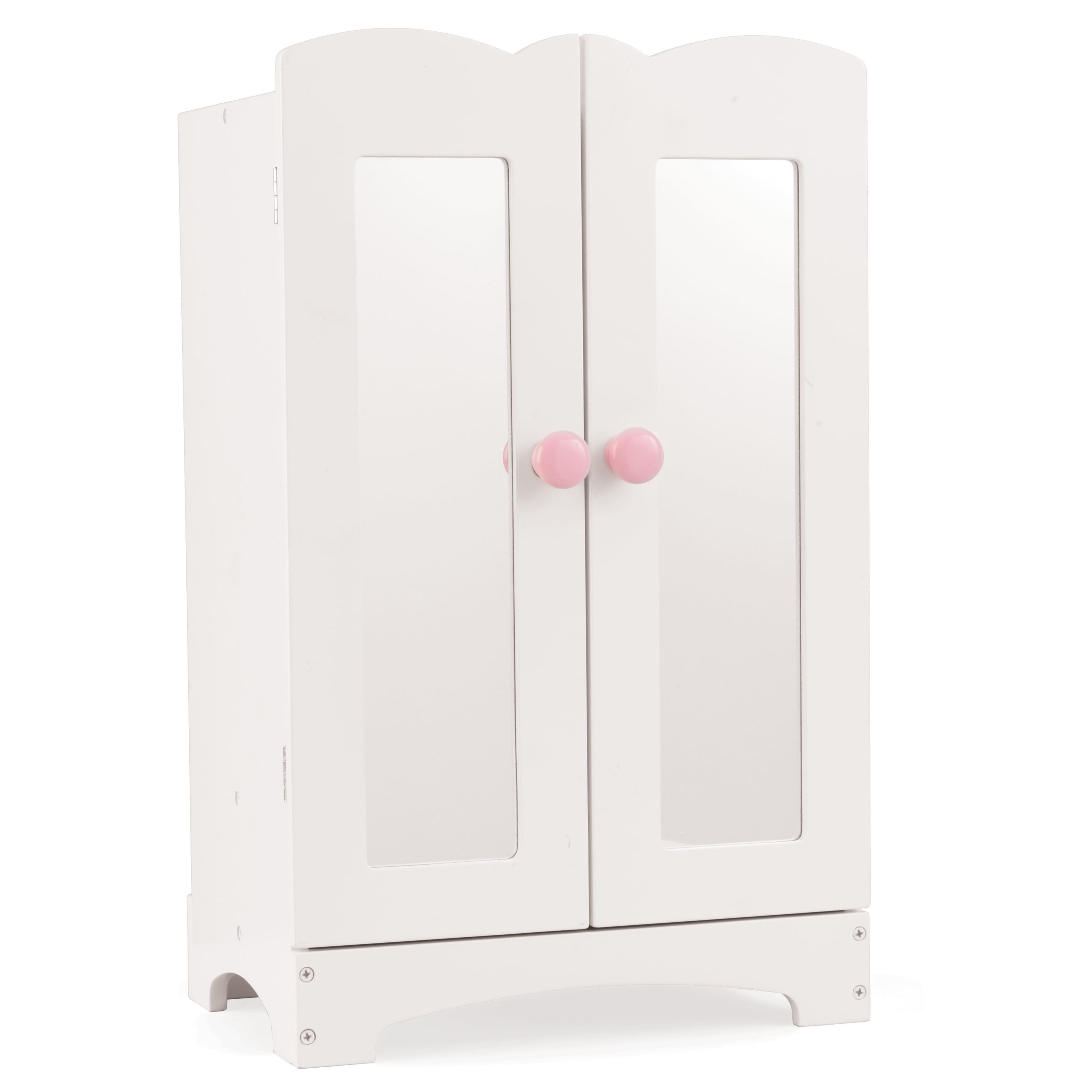 KidKraft Wooden Lil' Doll Armoire with 6 Hangers, Furniture for 18-inch Dolls - White