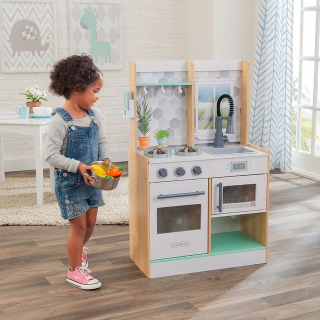 KidKraft Let's Cook Play Kitchen - Natural - Walmart.com