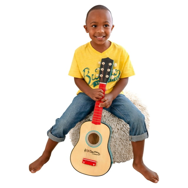 KidKraft Lil' Symphony Wooden Play Guitar, Kids Musical Instrument Toy with Real Strings